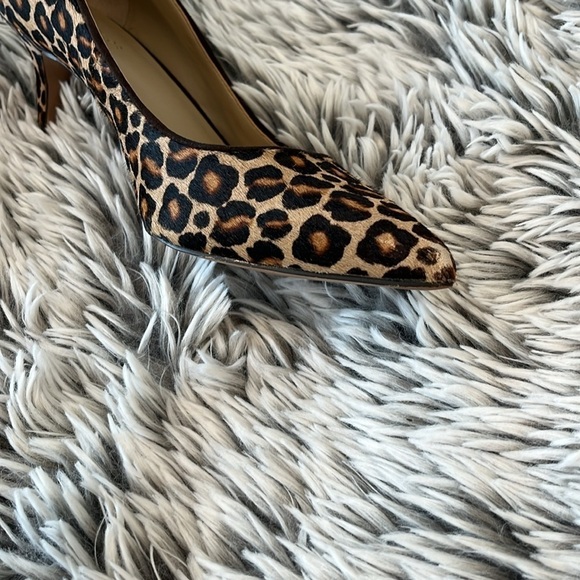 Ann Taylor Animal Leopard Print Dyed Calf Hair Heels Size 8.5 - Picture 6 of 6